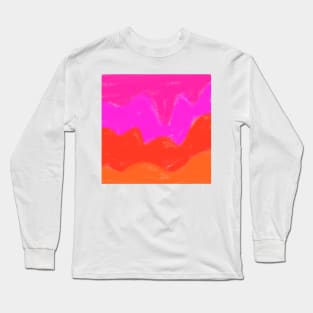 Red pink orange watercolor art design Long Sleeve T-Shirt